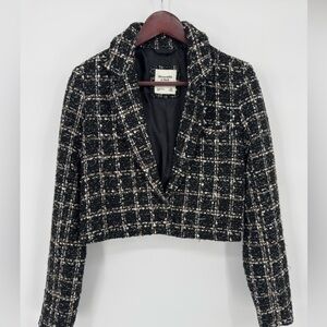 Abercrombie & Fitch Black and White Tweed Blazer
